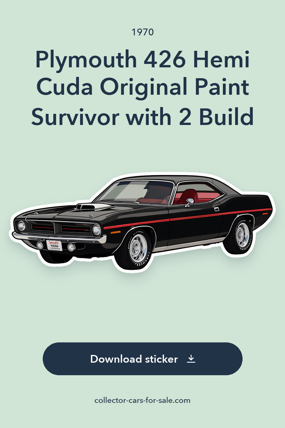 1970 Plymouth 426 Hemi Cuda Original Paint Survivor with 2 Build sticker preview