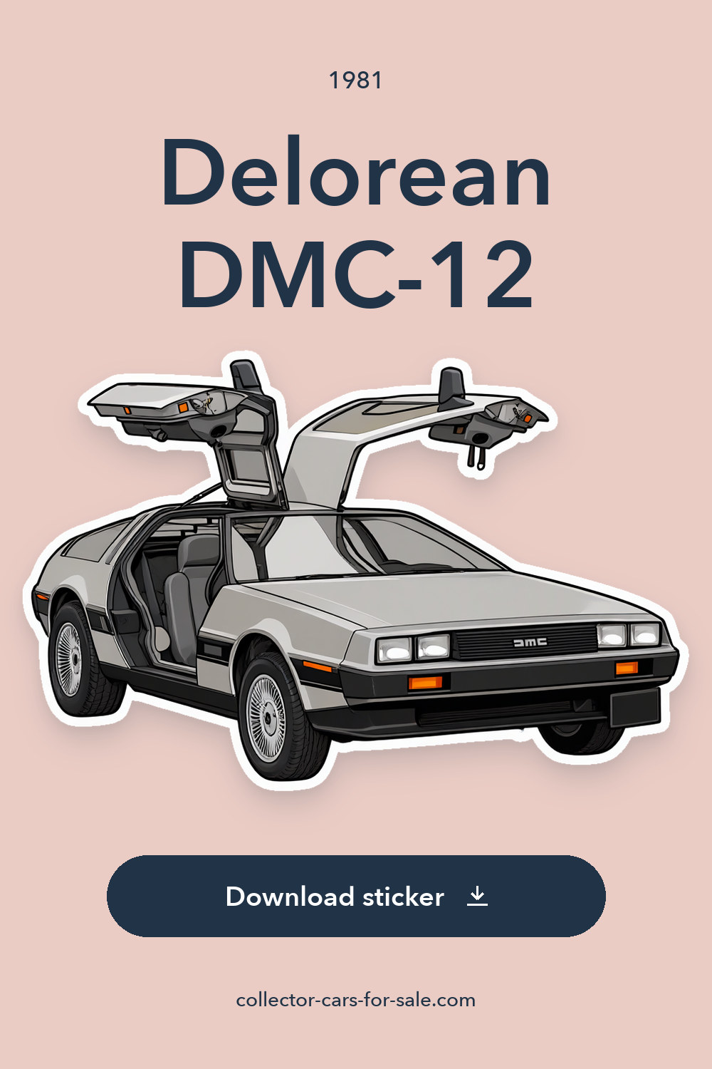 1981 Delorean DMC-12 sticker preview