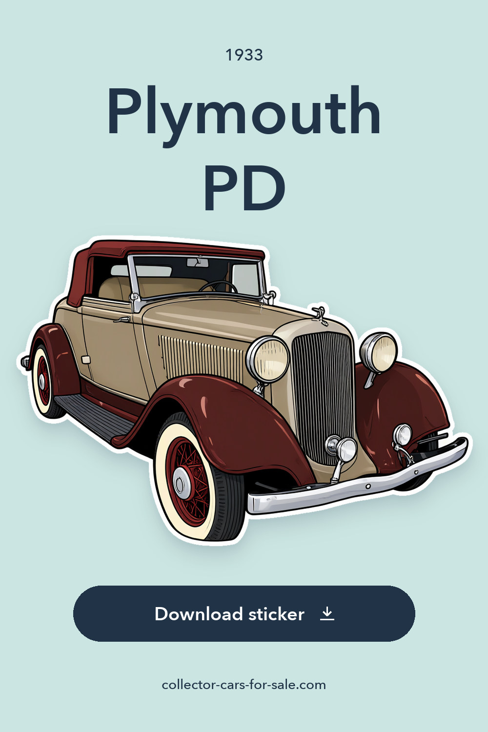 1933 Plymouth PD sticker preview