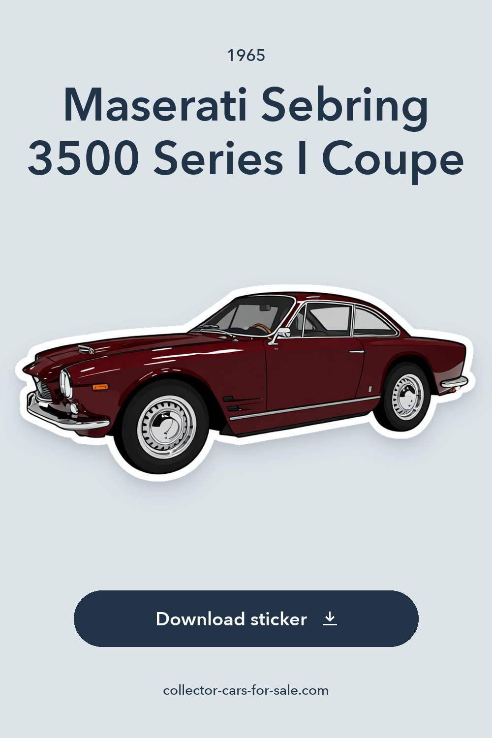 1965 Maserati Sebring 3500 Series I Coupe sticker preview