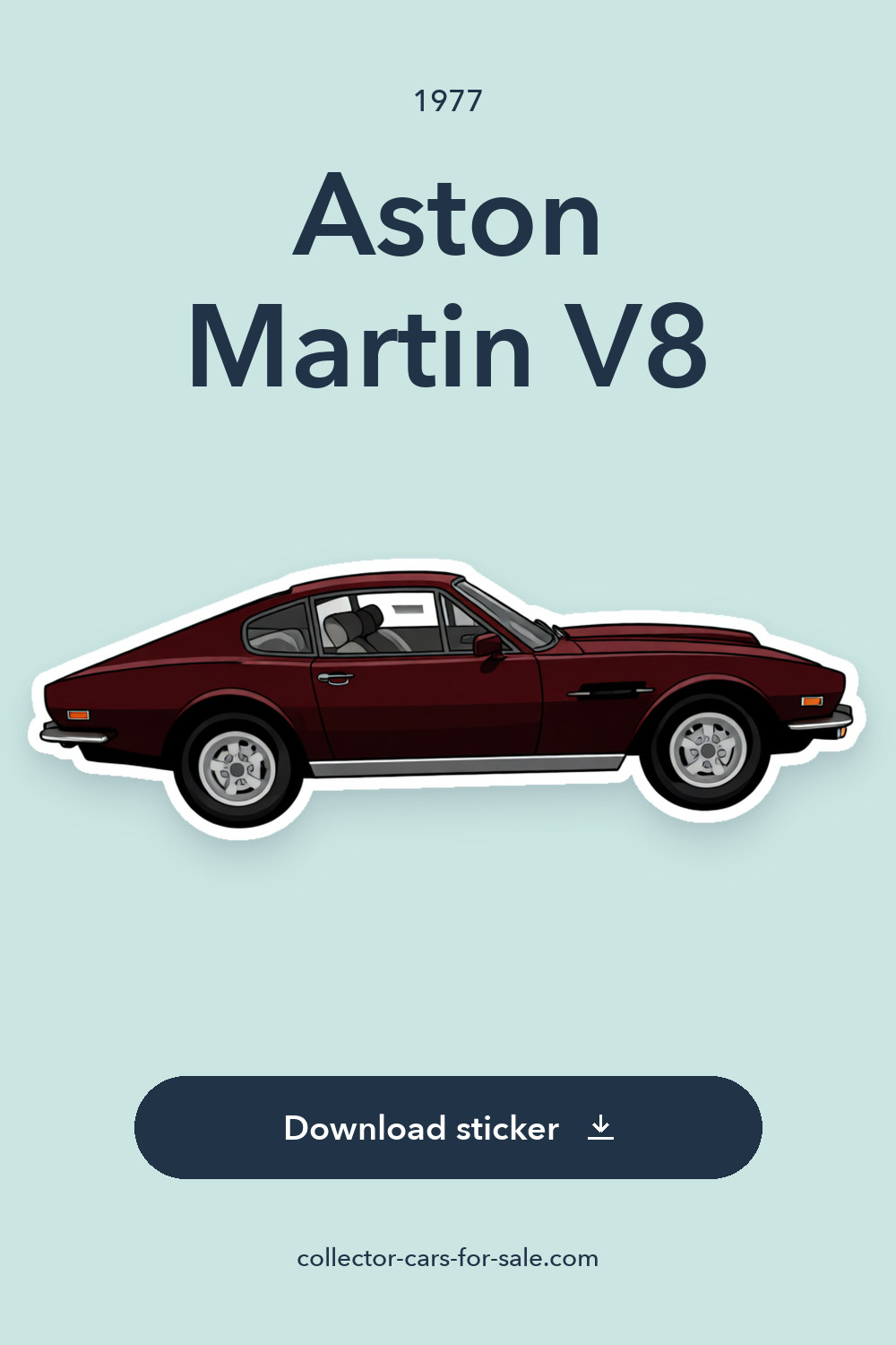 1977 Aston Martin V8 sticker preview